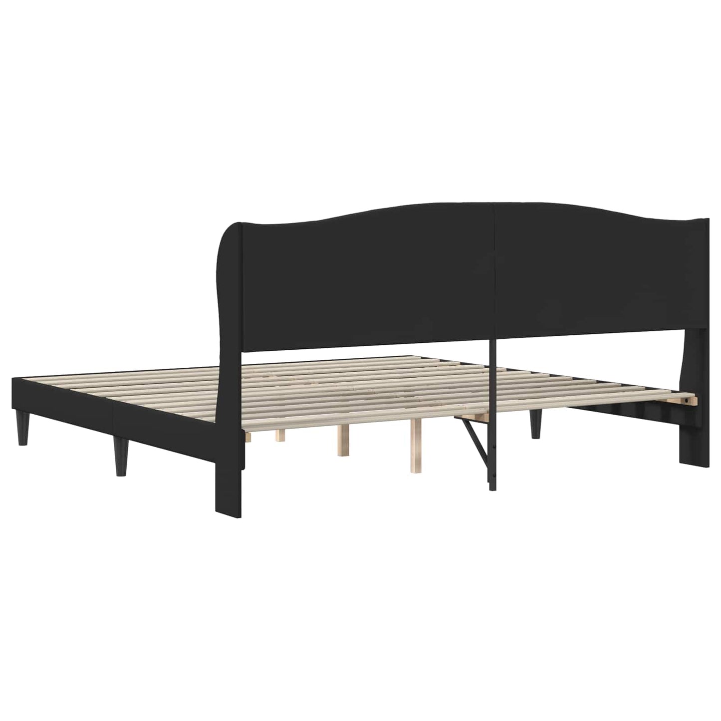 vidaXL Σκελετός Κρεβατιού με κεφαλάρι Μαύρο 180 x 200 cm Τεχνητό Δέρμα
