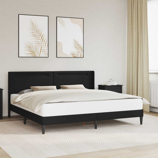 vidaXL Σκελετός Κρεβατιού με κεφαλάρι Μαύρο 180 x 200 cm Τεχνητό Δέρμα