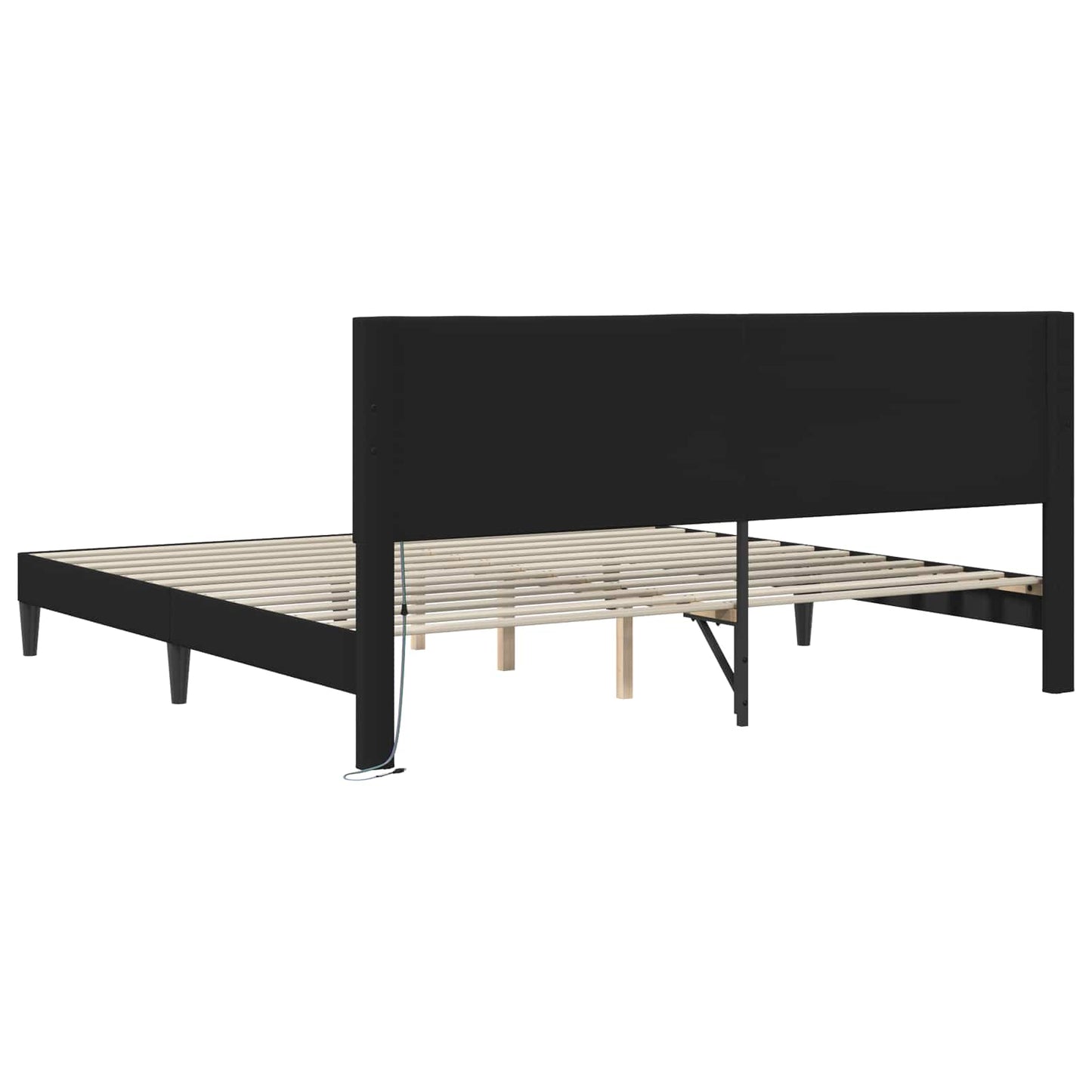 vidaXL Σκελετός Κρεβατιού Μαύρο 180 x 200 cm Τεχνητό Δέρμα
