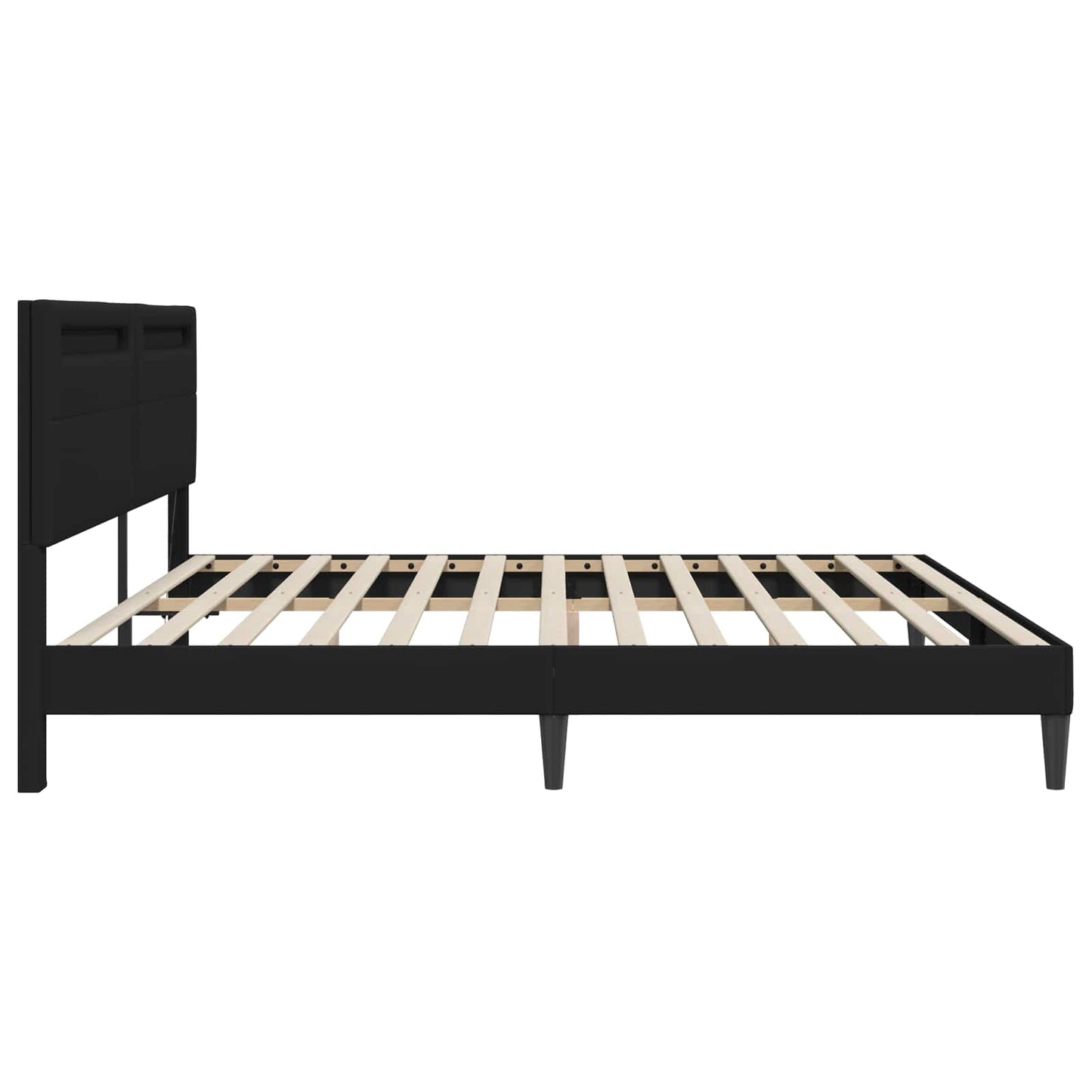vidaXL Σκελετός Κρεβατιού Μαύρο 180 x 200 cm Τεχνητό Δέρμα