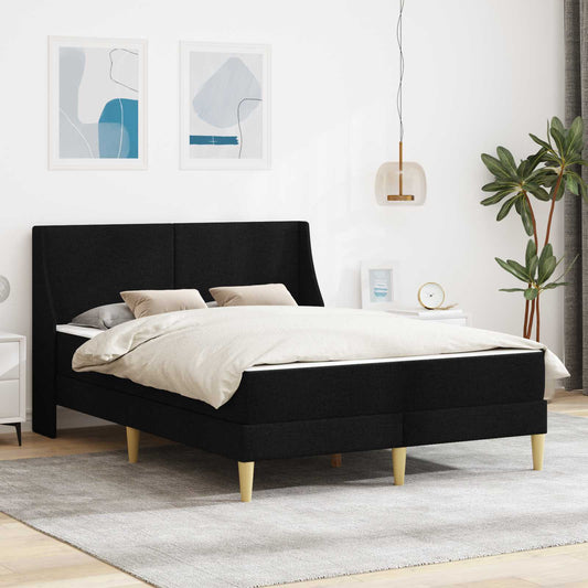 vidaXL Σκελετός κρεβατιού με στρώμα Μαύρο 160 x 200 cm Πολυεστέρας