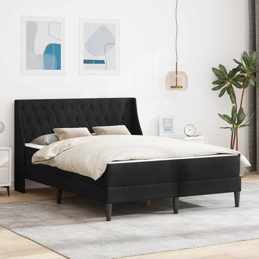 vidaXL Σκελετός κρεβατιού με στρώμα Μαύρο 120 x 200 cm Βελούδο