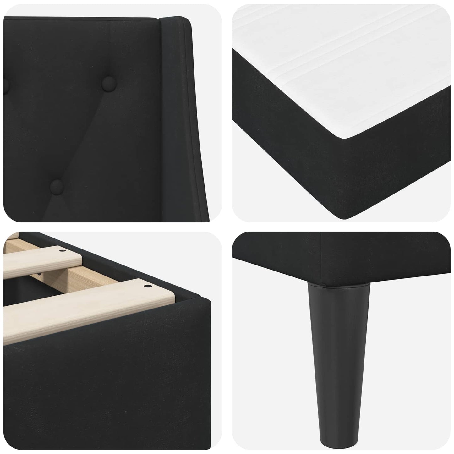 vidaXL Σκελετός κρεβατιού με στρώμα Μαύρο 160 x 200 cm Βελούδο