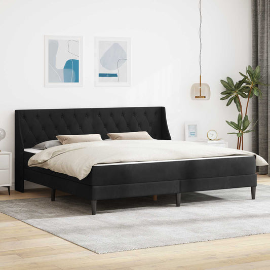 vidaXL Σκελετός κρεβατιού με στρώμα Μαύρο 200 x 200 cm Βελούδο