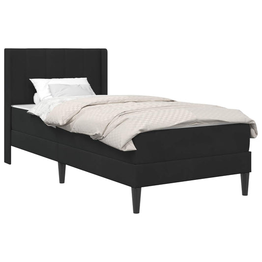 vidaXL Σκελετός κρεβατιού με στρώμα Μαύρο 90 x 190 cm Βελούδο