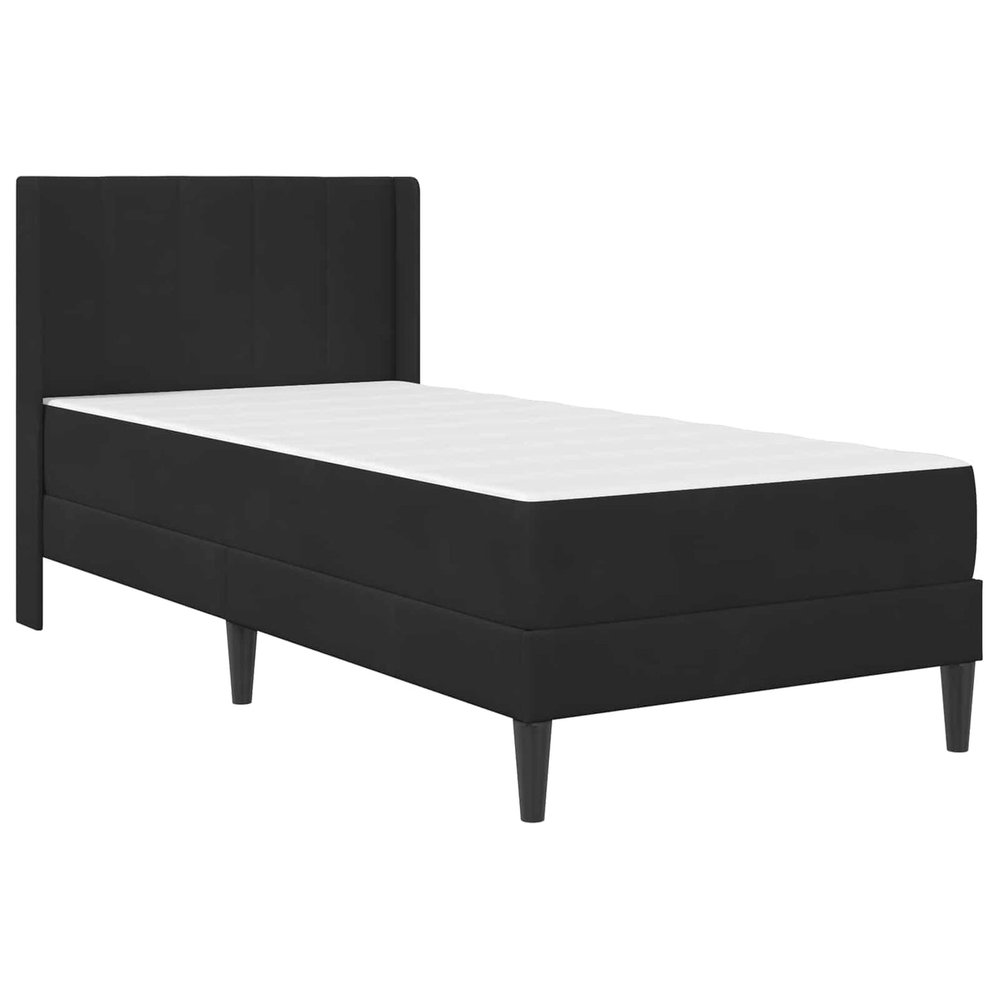 vidaXL Σκελετός κρεβατιού με στρώμα Μαύρο 90 x 200 cm Βελούδο