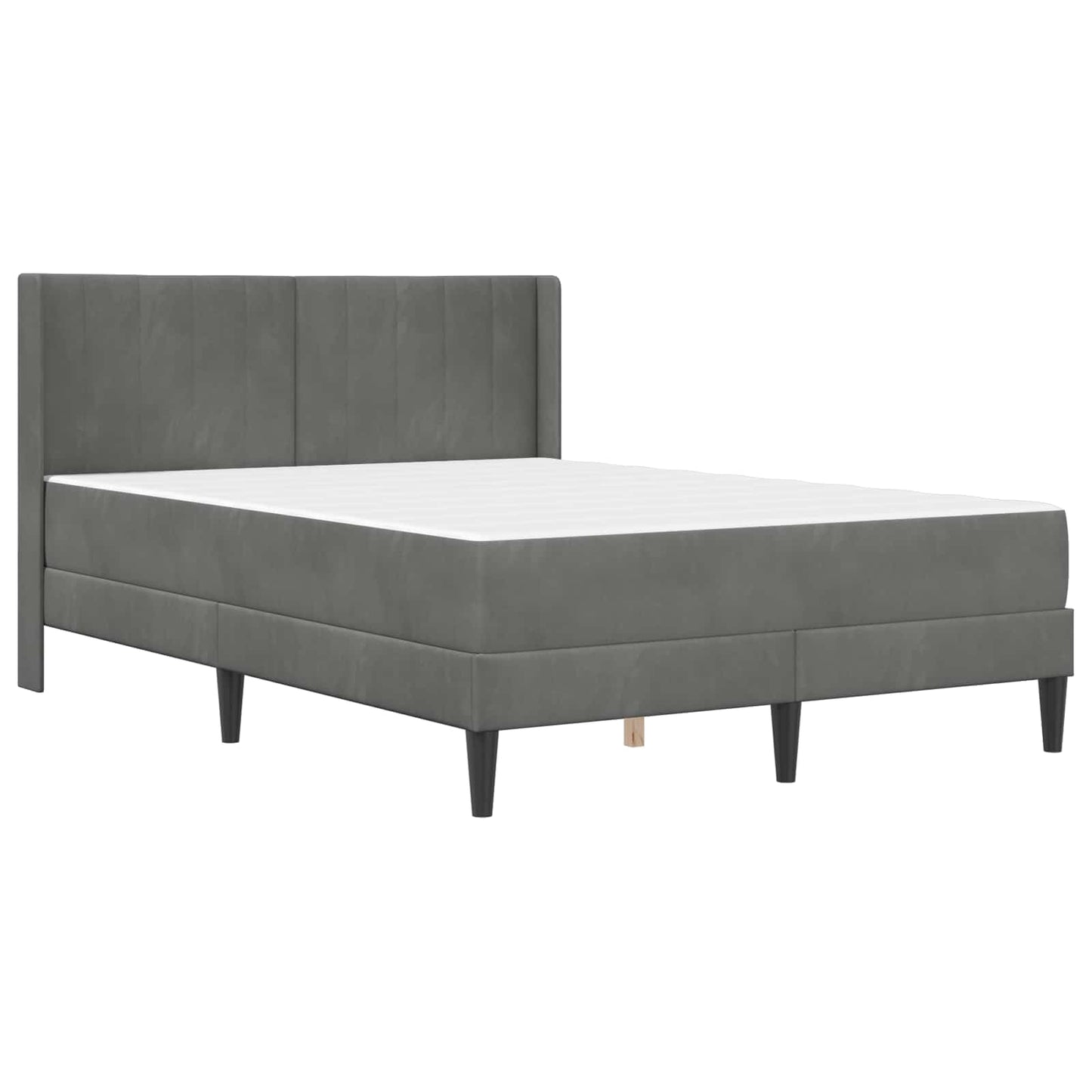 vidaXL Σκελετός κρεβατιού με στρώμα Σκούρο Γκρι 120 x 190 cm Βελούδο