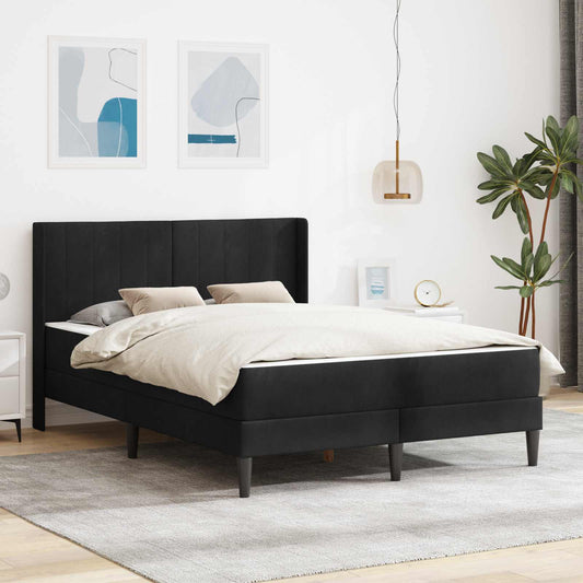vidaXL Σκελετός κρεβατιού με στρώμα Μαύρο 120 x 200 cm Βελούδο