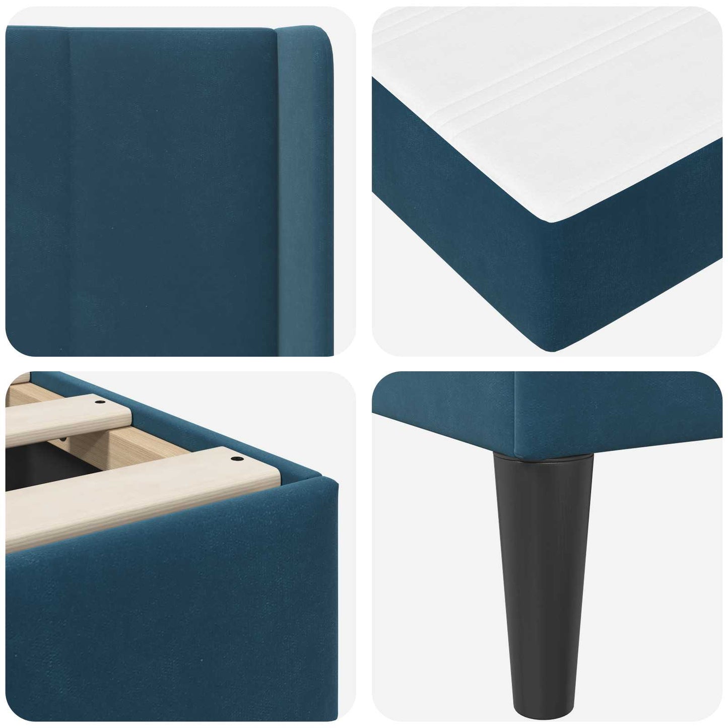vidaXL Σκελετός κρεβατιού με στρώμα Μπλε 120 x 200 cm Βελούδο