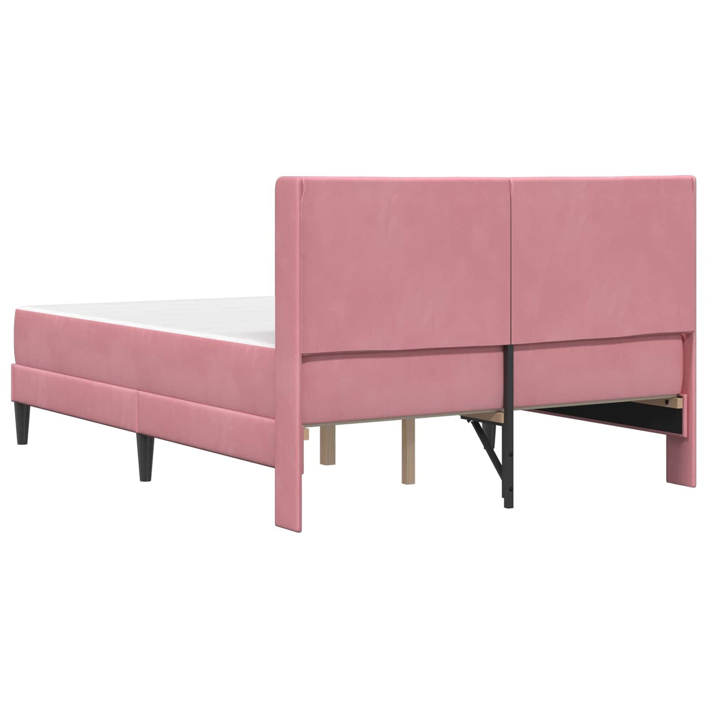 vidaXL Σκελετός κρεβατιού με στρώμα Ροζ 140 x 200 cm Βελούδο
