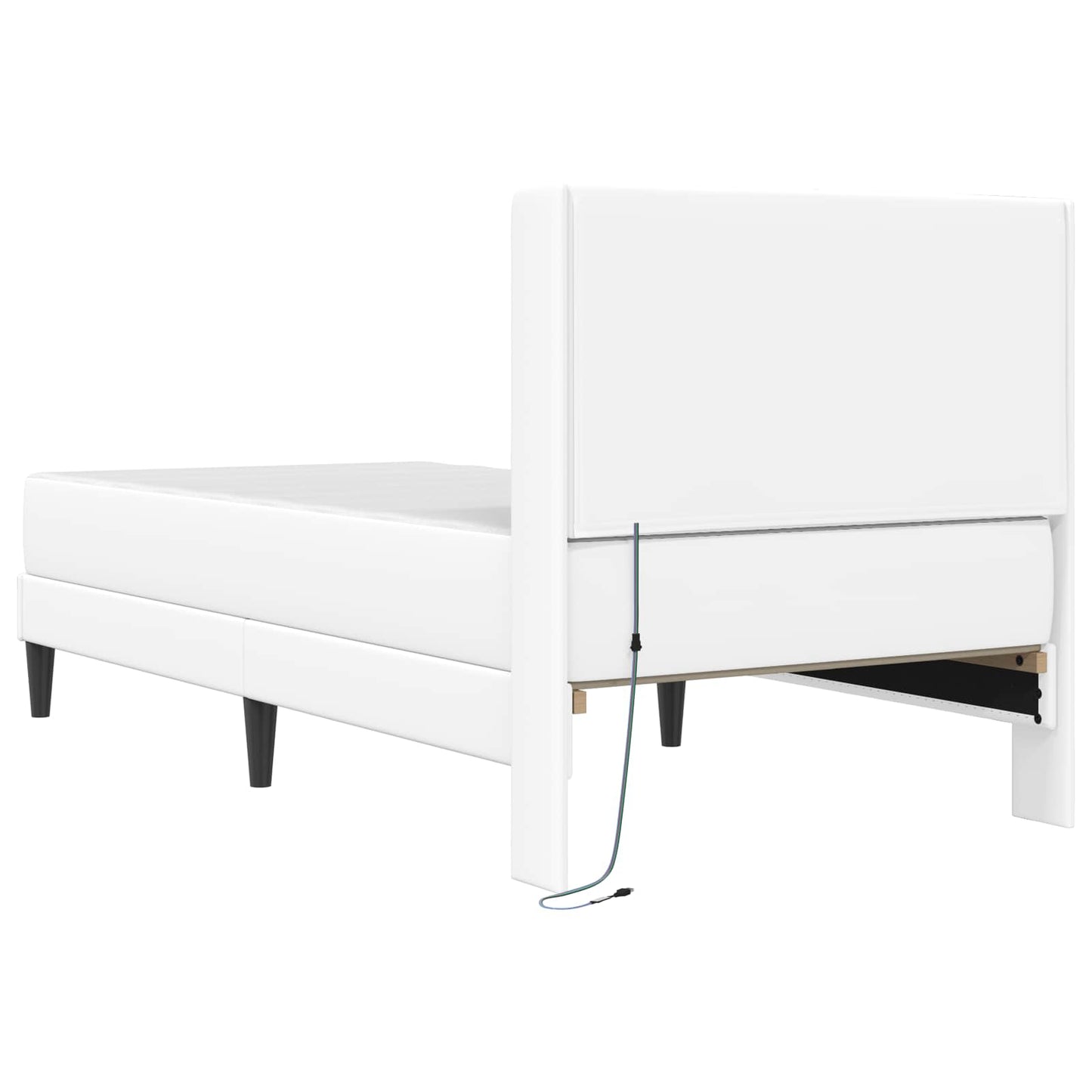 vidaXL Σκελετός κρεβατιού με στρώμα Λευκό 90 x 190 cm Τεχνητό Δέρμα