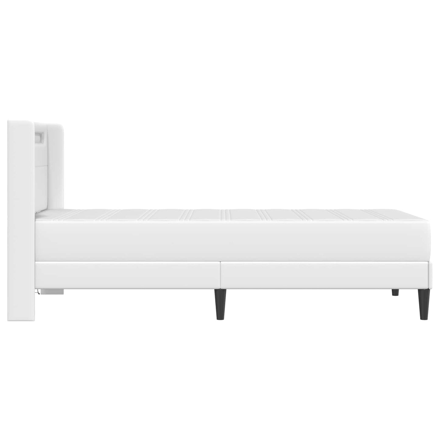 vidaXL Σκελετός κρεβατιού με στρώμα Λευκό 90 x 190 cm Τεχνητό Δέρμα