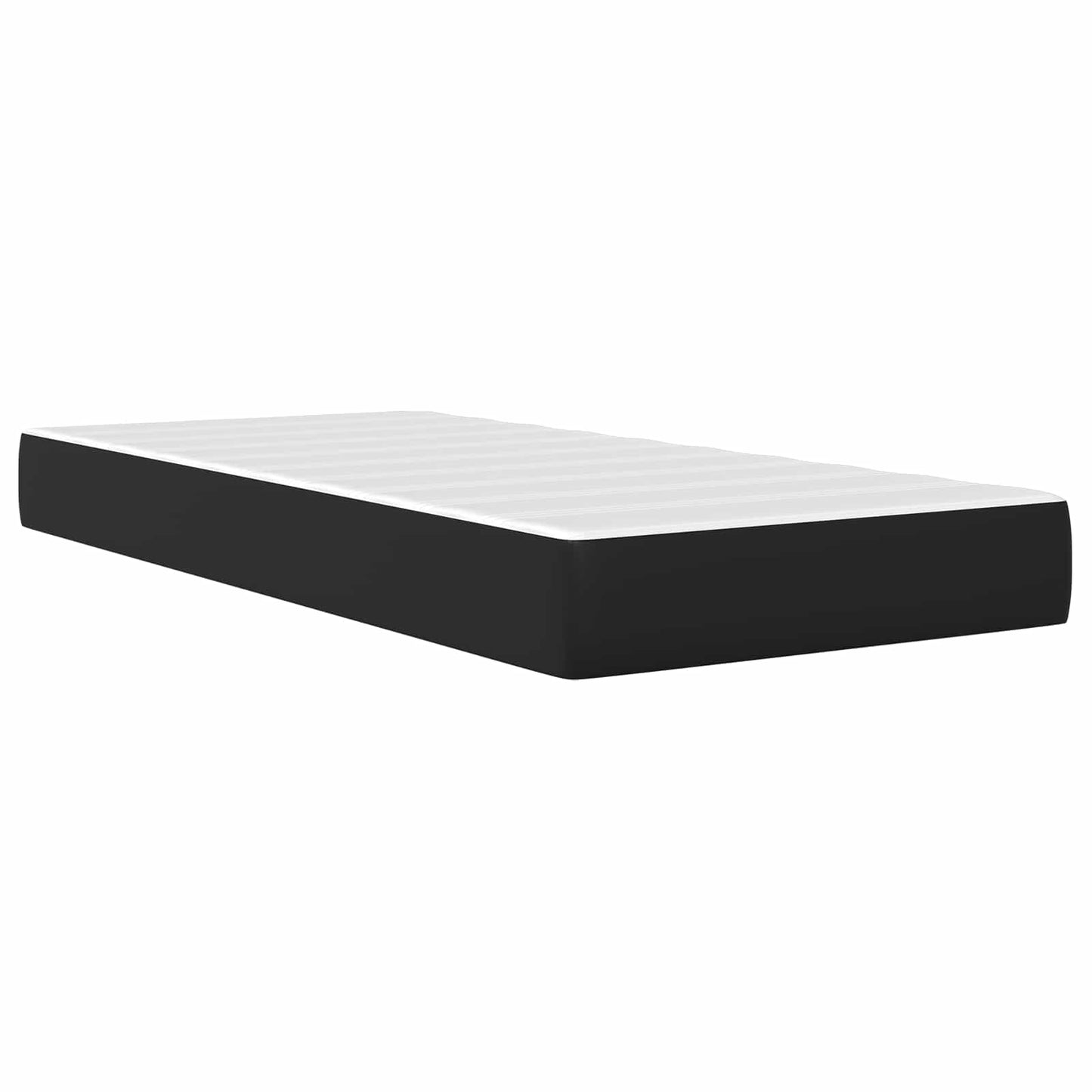 vidaXL Σκελετός κρεβατιού με στρώμα Μαύρο 90 x 200 cm Τεχνητό Δέρμα