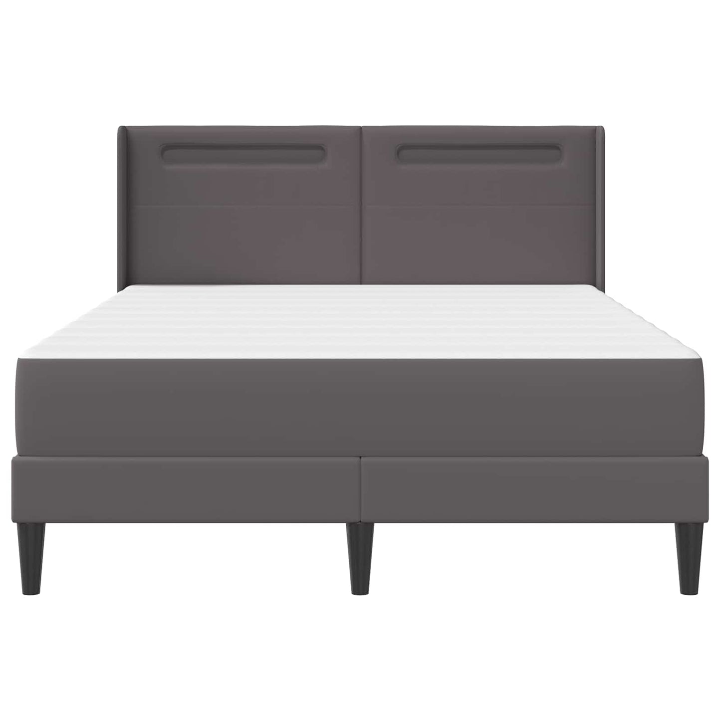 vidaXL Σκελετός κρεβατιού με στρώμα Γκρι 120 x 190 cm Τεχνητό Δέρμα