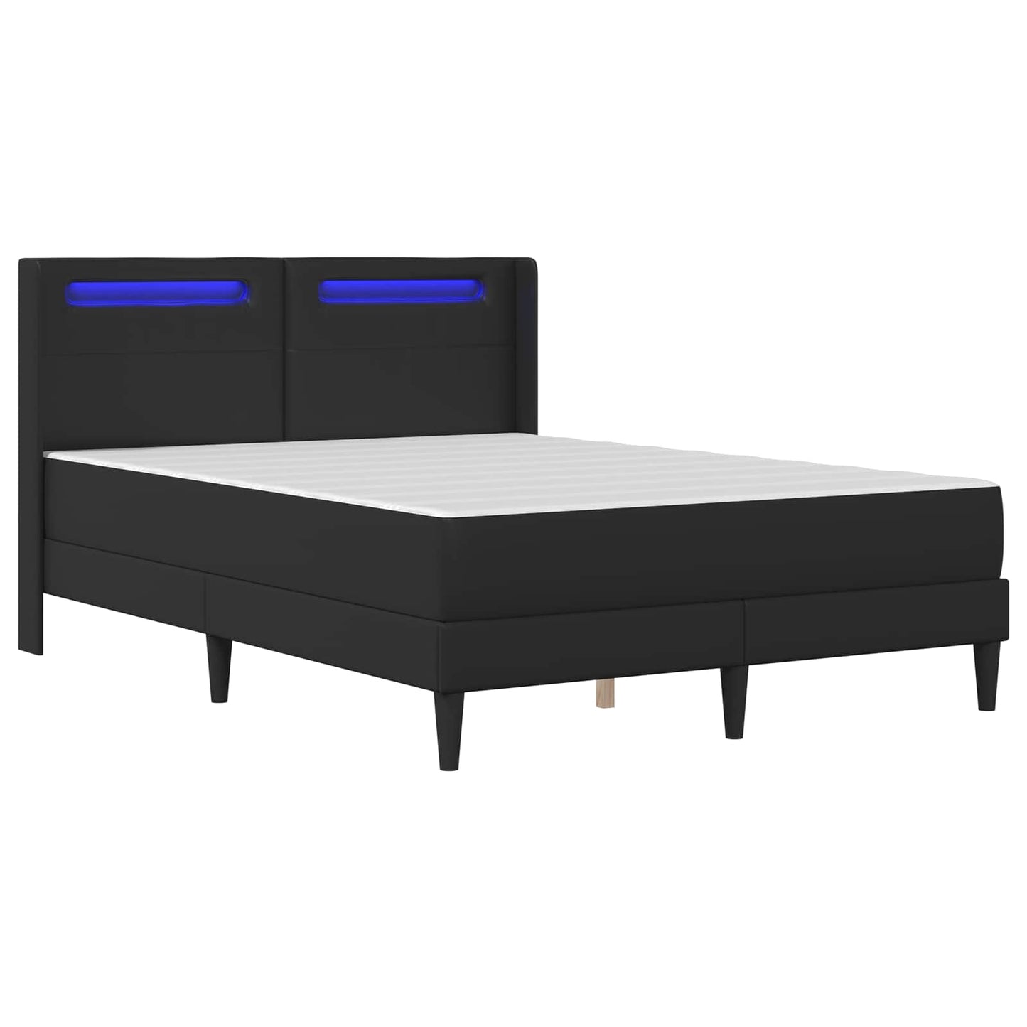 vidaXL Σκελετός κρεβατιού με στρώμα Μαύρο 120 x 190 cm Τεχνητό Δέρμα