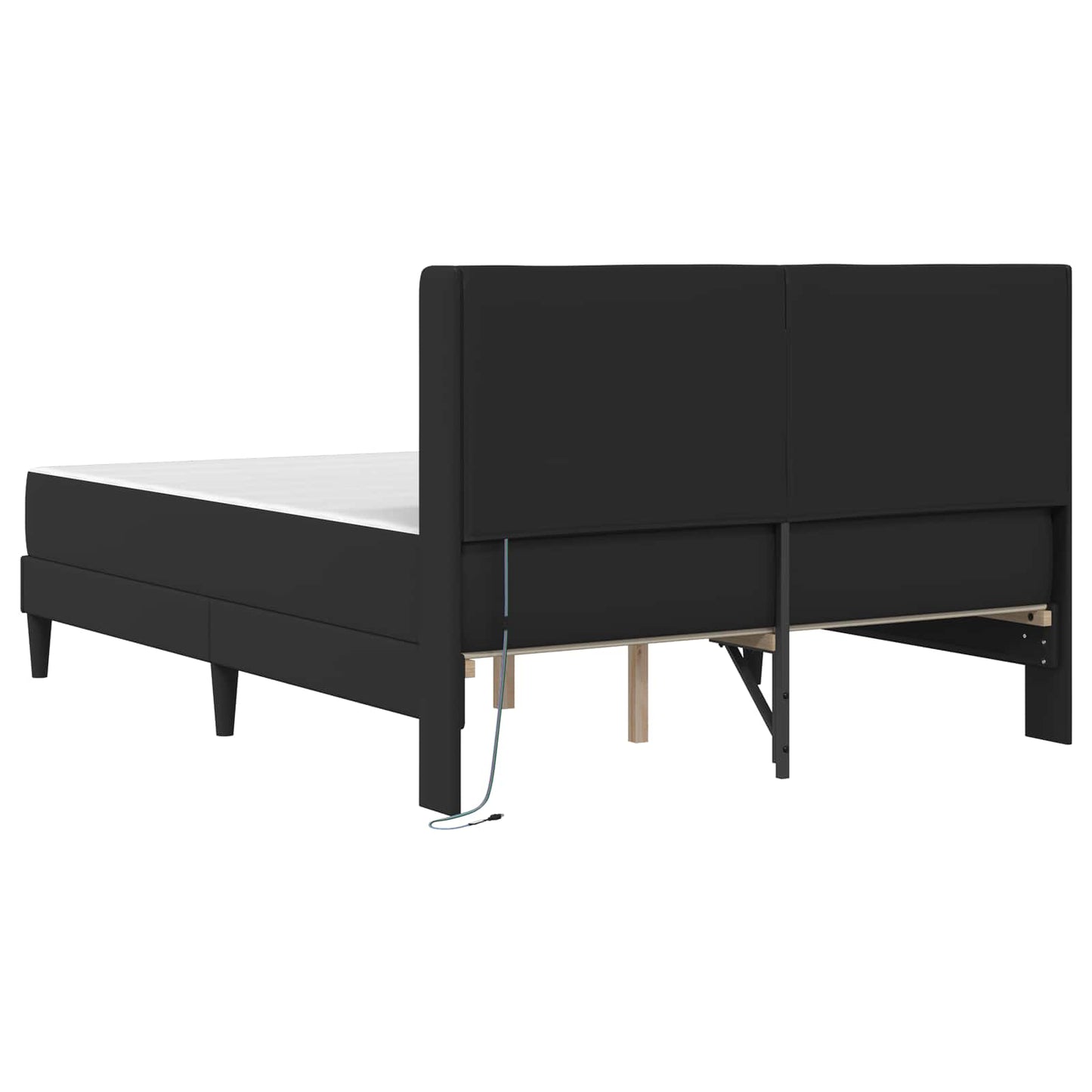 vidaXL Σκελετός κρεβατιού με στρώμα Μαύρο 120 x 190 cm Τεχνητό Δέρμα