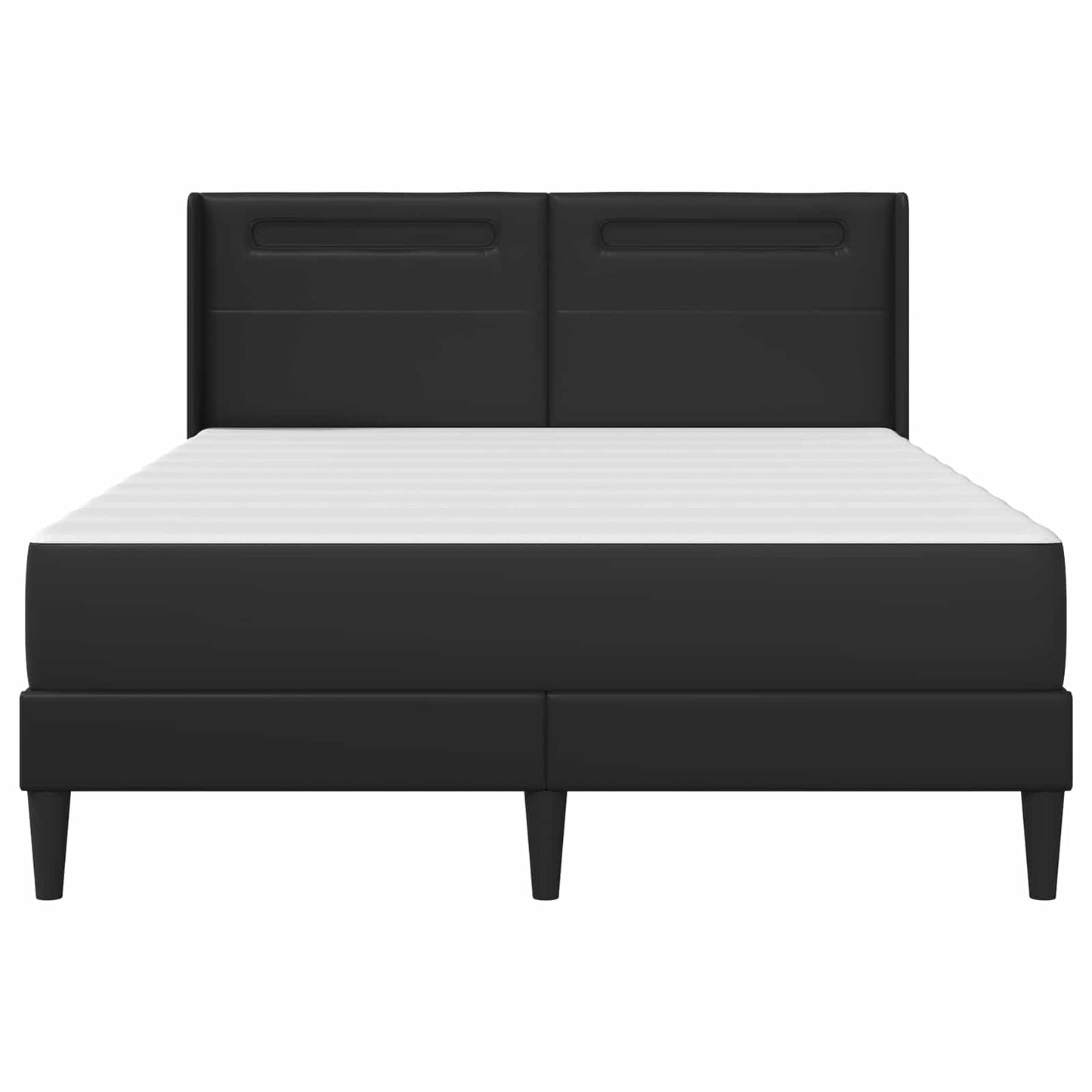 vidaXL Σκελετός κρεβατιού με στρώμα Μαύρο 120 x 190 cm Τεχνητό Δέρμα