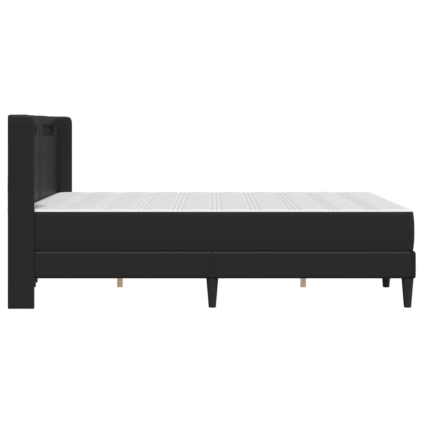 vidaXL Σκελετός κρεβατιού με στρώμα Μαύρο 120 x 190 cm Τεχνητό Δέρμα