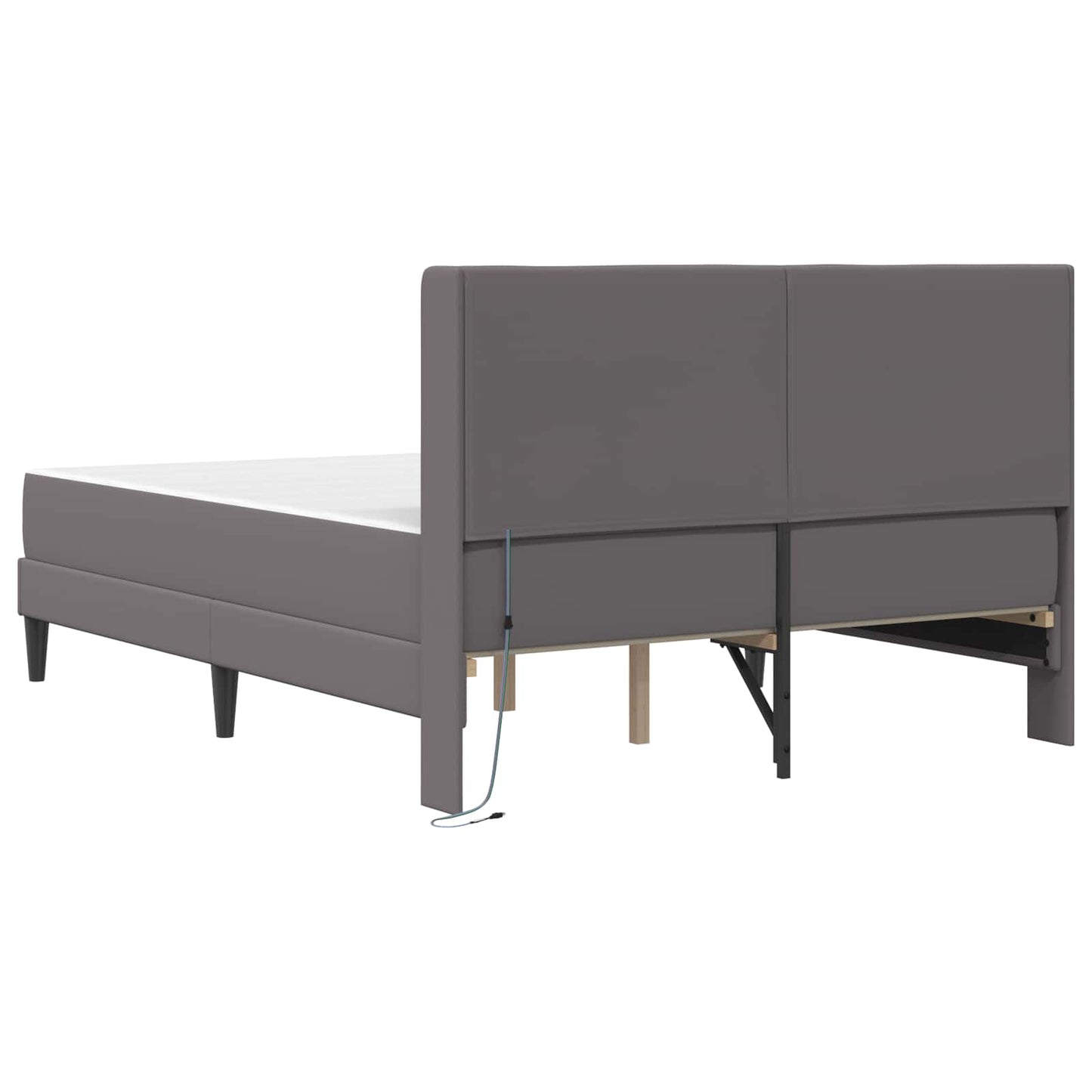 vidaXL Σκελετός κρεβατιού με στρώμα Γκρι 120 x 200 cm Τεχνητό Δέρμα