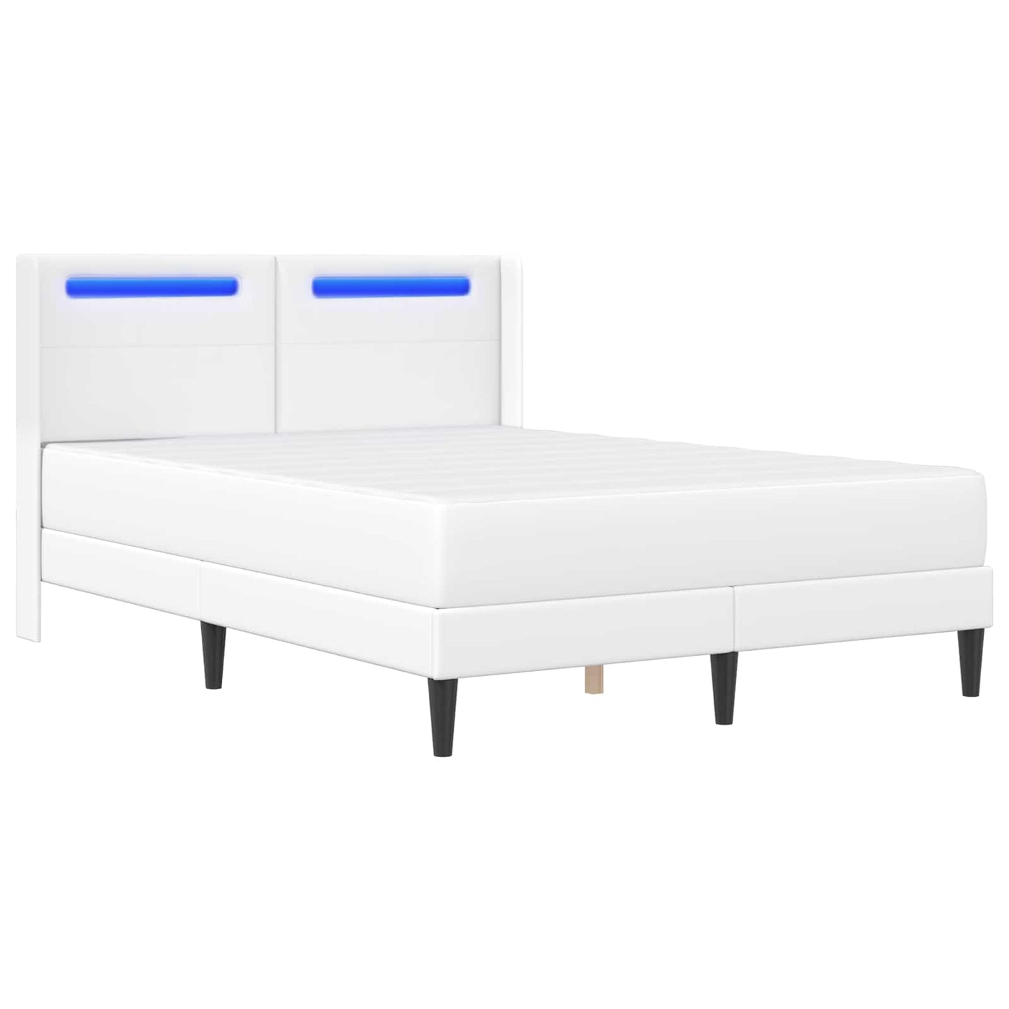 vidaXL Σκελετός κρεβατιού με στρώμα Λευκό 120 x 200 cm Τεχνητό Δέρμα