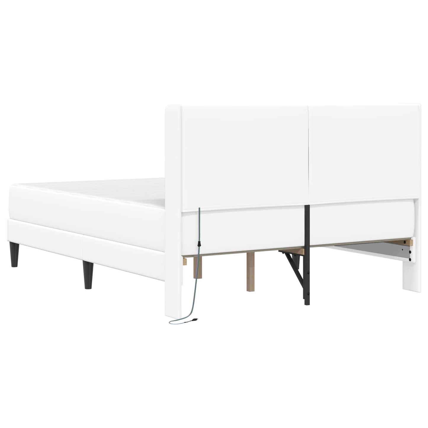 vidaXL Σκελετός κρεβατιού με στρώμα Λευκό 120 x 200 cm Τεχνητό Δέρμα