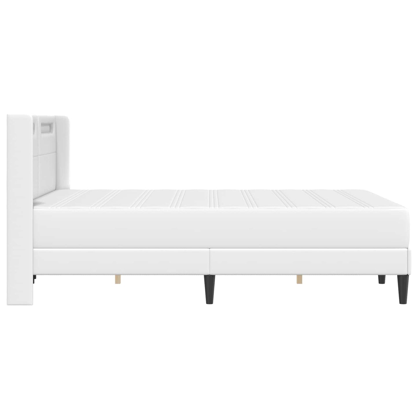 vidaXL Σκελετός κρεβατιού με στρώμα Λευκό 140 x 190 cm Τεχνητό Δέρμα