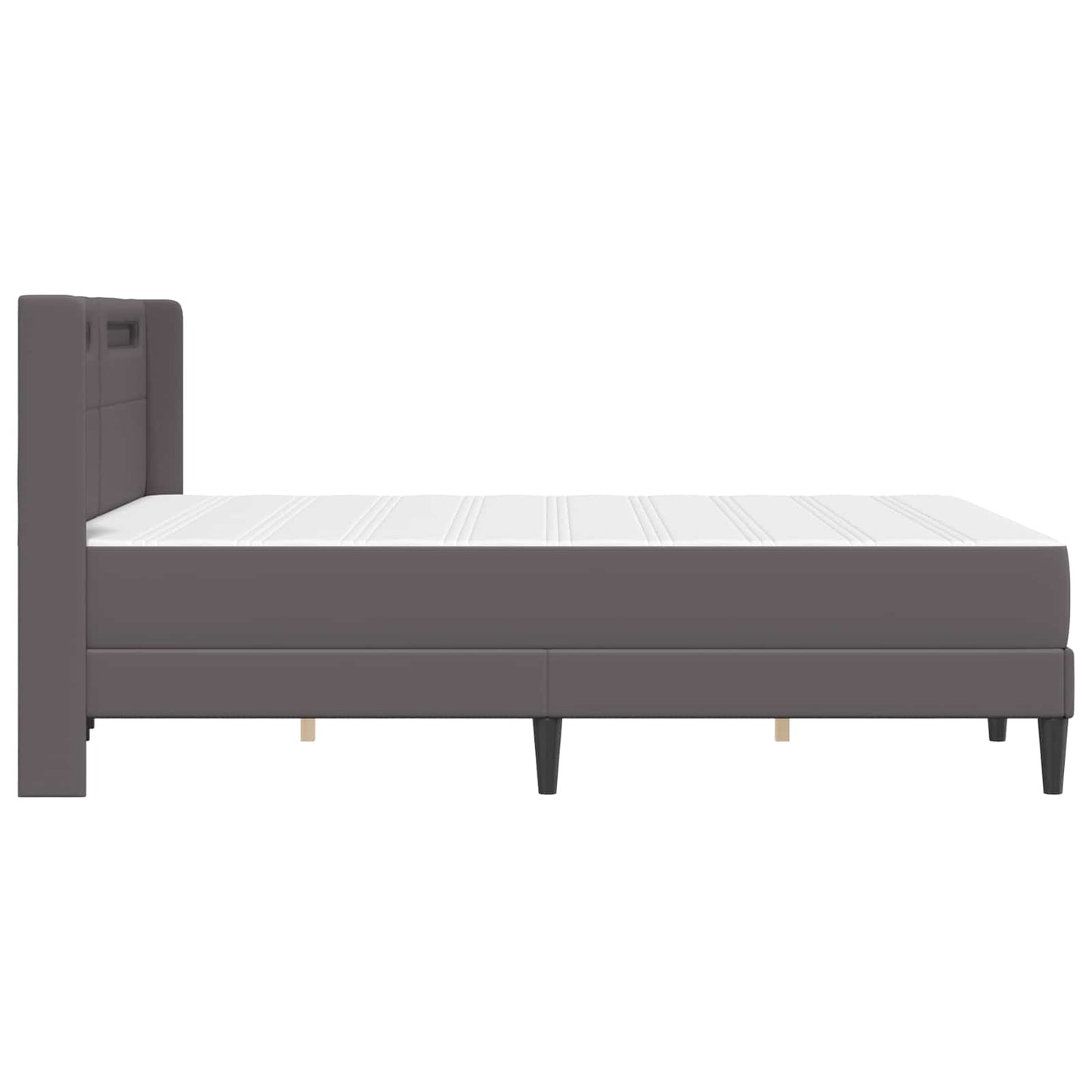 vidaXL Σκελετός κρεβατιού με στρώμα Γκρι 140 x 200 cm Τεχνητό Δέρμα
