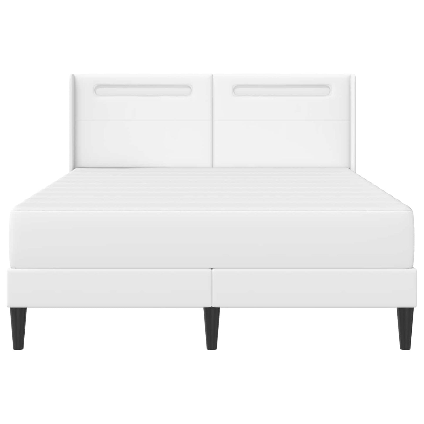 vidaXL Σκελετός κρεβατιού με στρώμα Λευκό 140 x 200 cm Τεχνητό Δέρμα