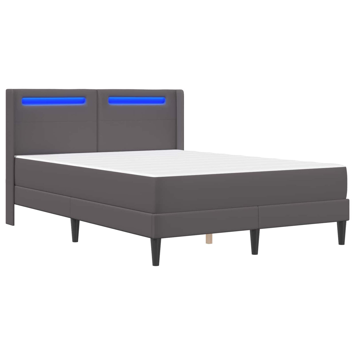 vidaXL Σκελετός κρεβατιού με στρώμα Γκρι 160 x 200 cm Τεχνητό Δέρμα
