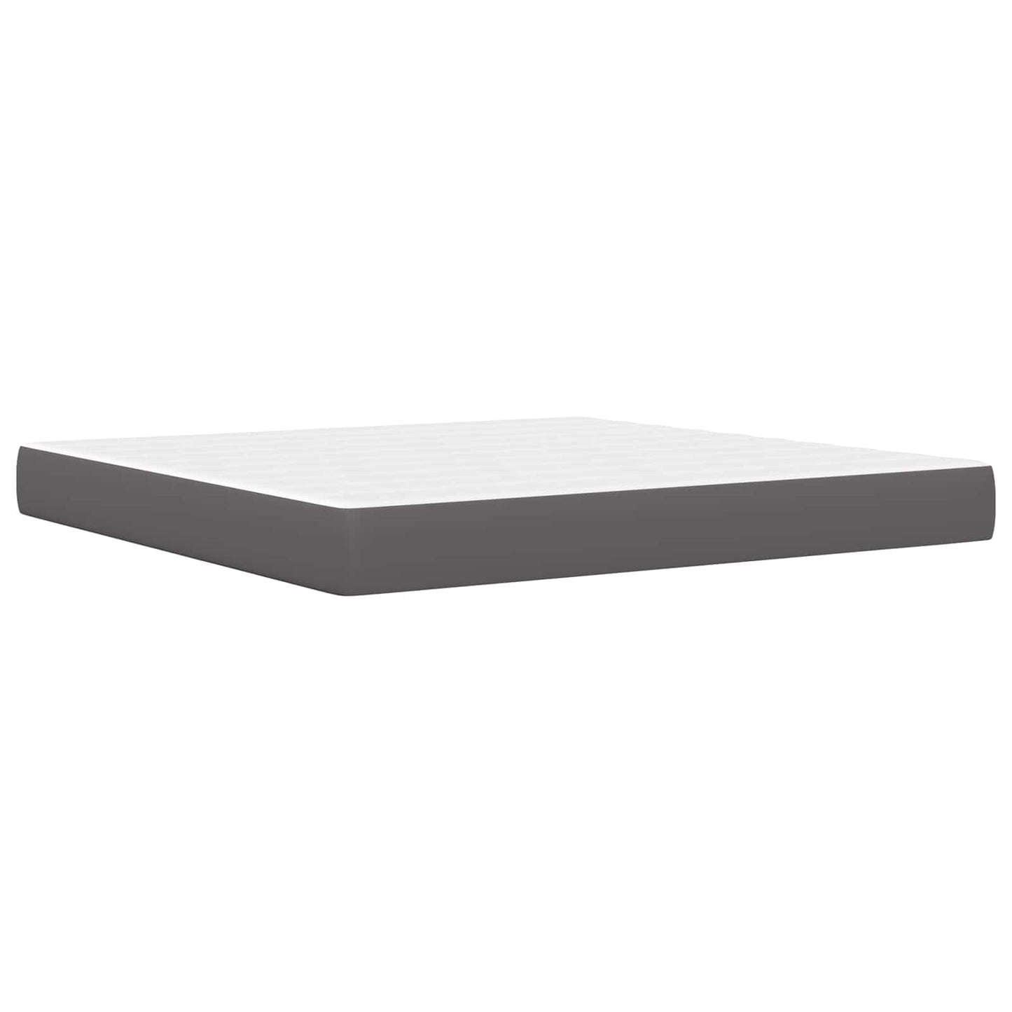 vidaXL Σκελετός κρεβατιού με στρώμα Γκρι 180 x 200 cm Τεχνητό Δέρμα