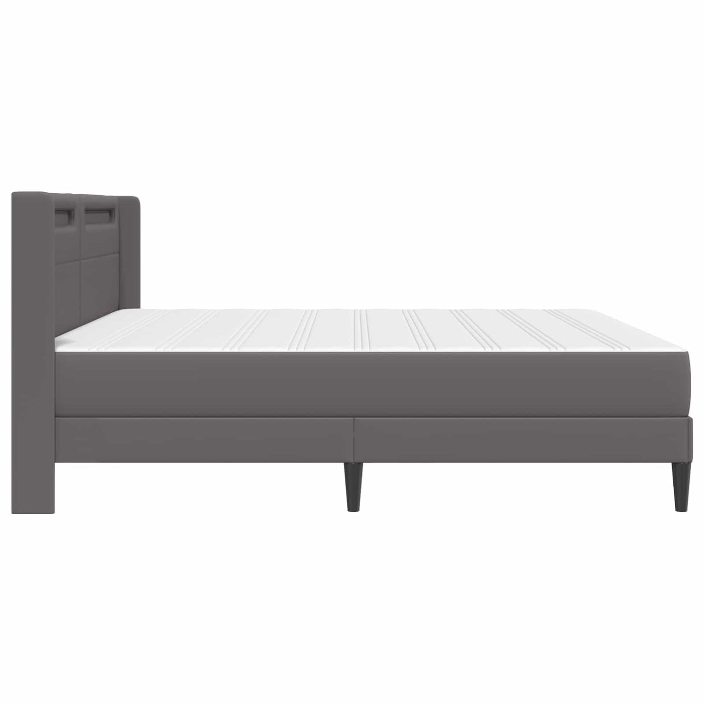 vidaXL Σκελετός κρεβατιού με στρώμα Γκρι 180 x 200 cm Τεχνητό Δέρμα