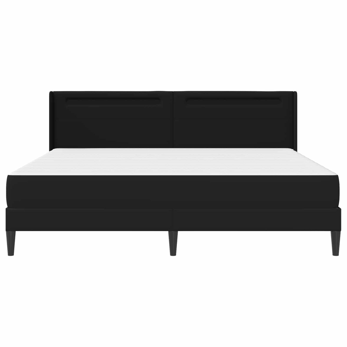 vidaXL Σκελετός κρεβατιού με στρώμα Μαύρο 180 x 200 cm Τεχνητό Δέρμα
