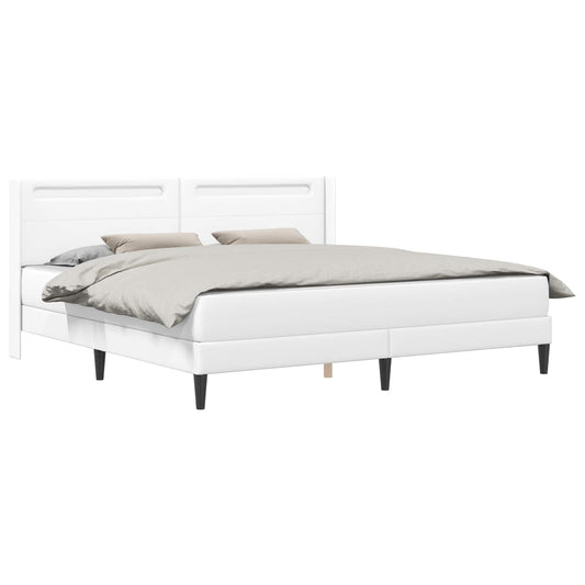 vidaXL Σκελετός κρεβατιού με στρώμα Λευκό 180 x 200 cm Τεχνητό Δέρμα