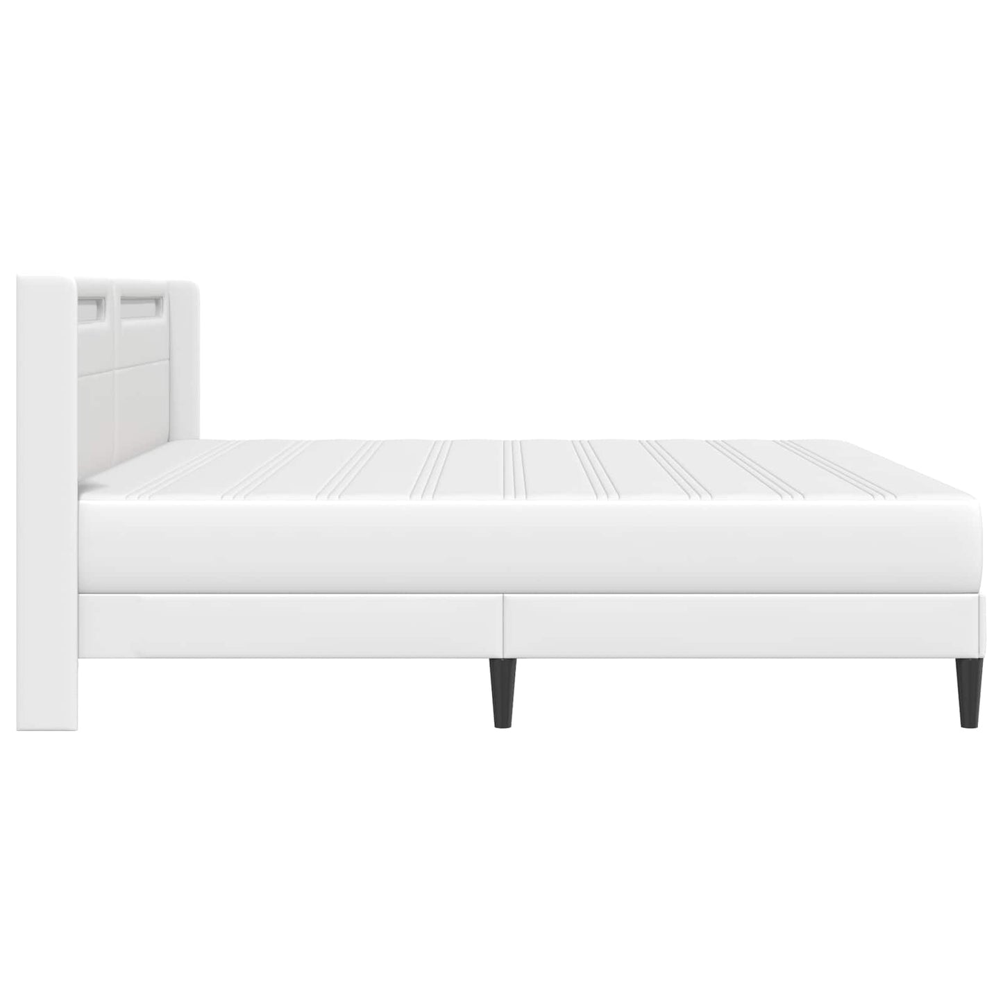 vidaXL Σκελετός κρεβατιού με στρώμα Λευκό 180 x 200 cm Τεχνητό Δέρμα