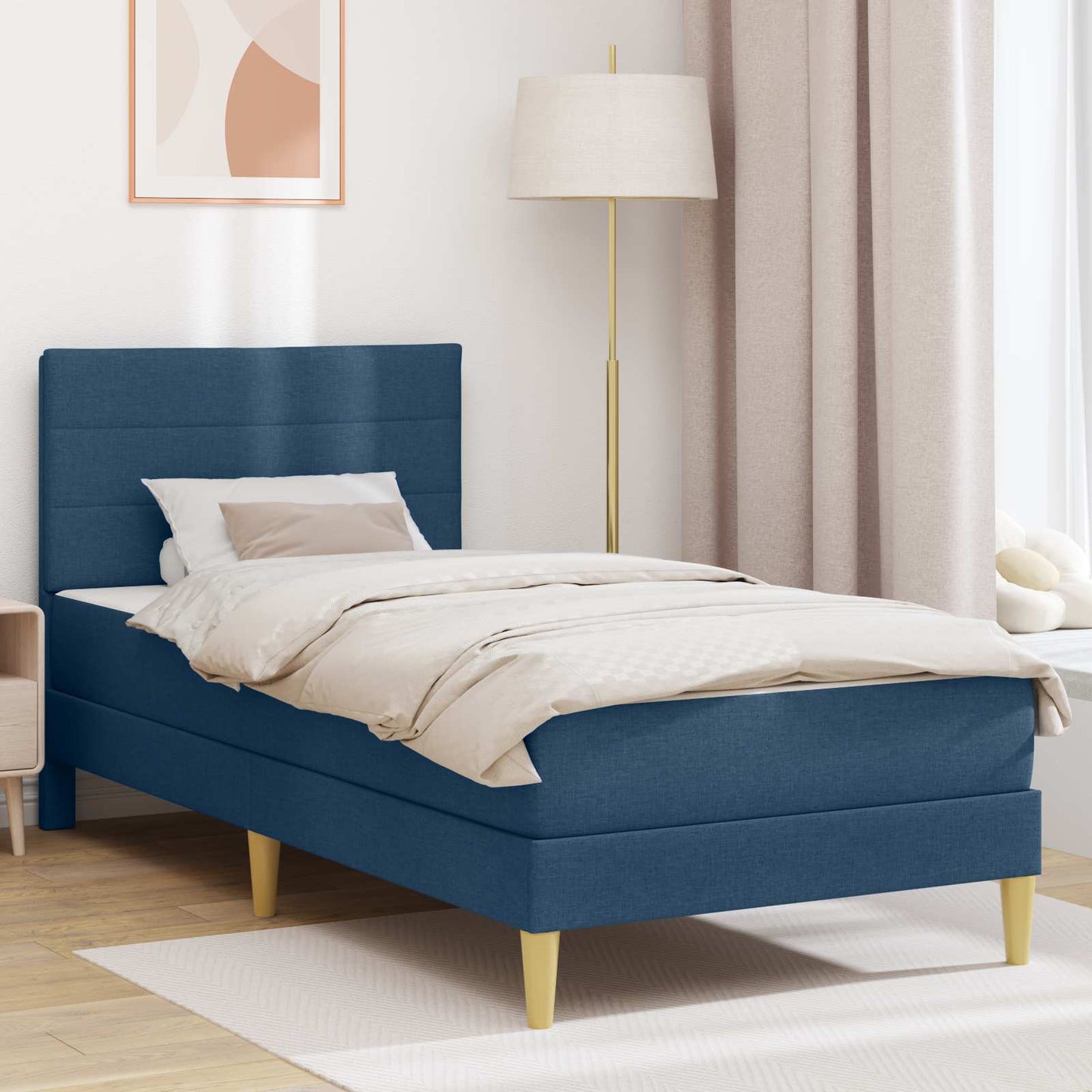 vidaXL Σκελετός Κρεβατιού Μπλε 100 x 200 cm Πολυεστέρας