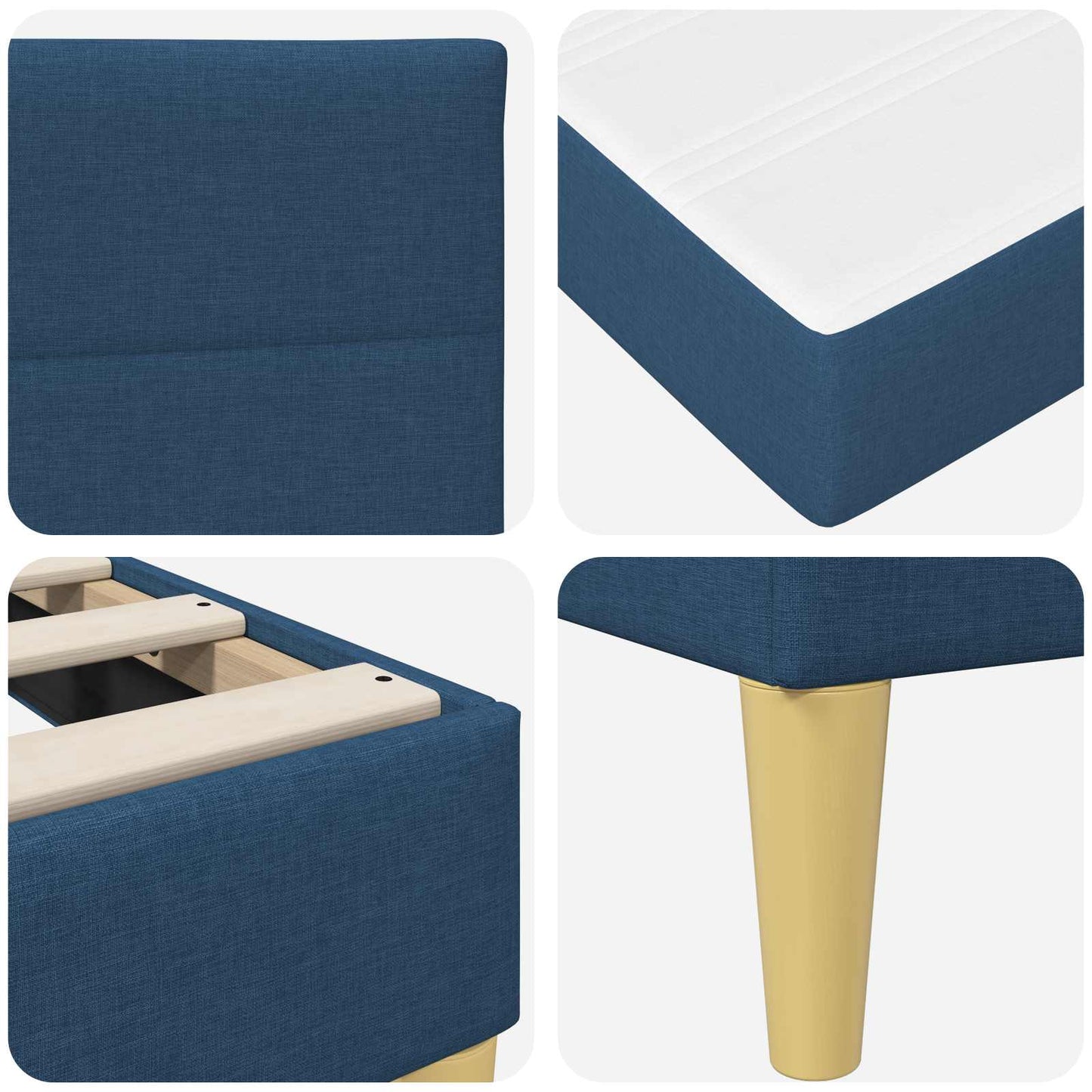 vidaXL Σκελετός Κρεβατιού Μπλε 140 x 190 cm Πολυεστέρας