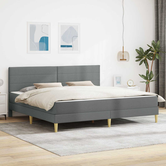 vidaXL Σκελετός Κρεβατιού Σκούρο Γκρι 200 x 200 cm Πολυεστέρας