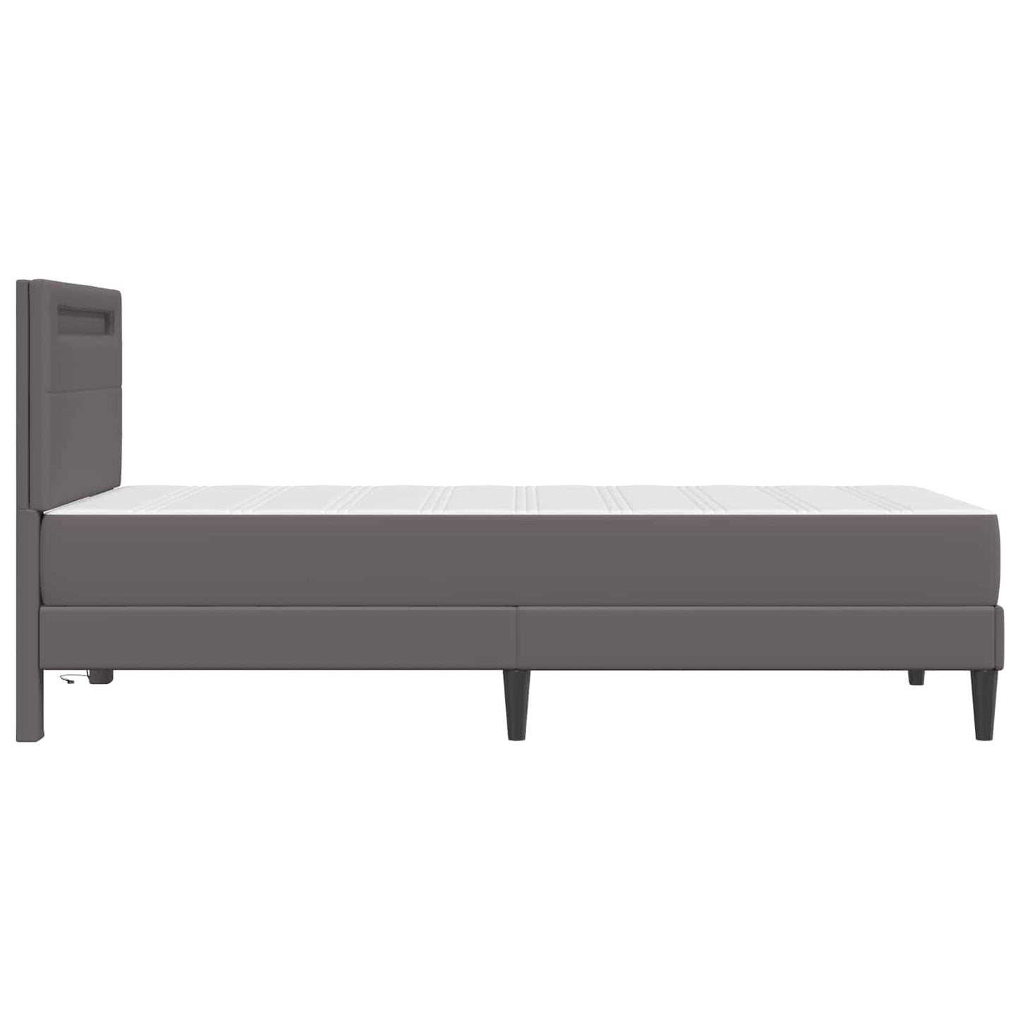 vidaXL Σκελετός Κρεβατιού με κεφαλάρι Γκρι 90 x 200 cm Τεχνητό Δέρμα