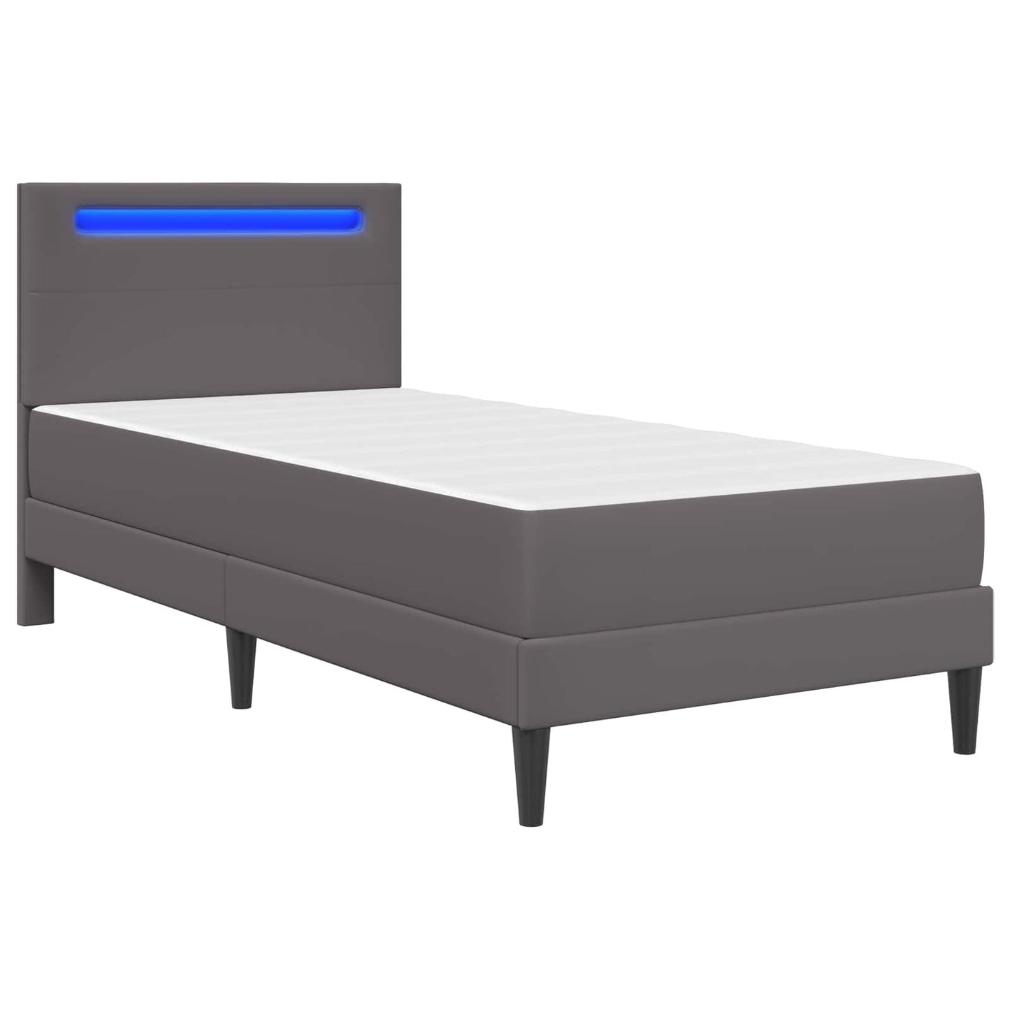vidaXL Σκελετός Κρεβατιού με κεφαλάρι Γκρι 100 x 200 cm Τεχνητό Δέρμα