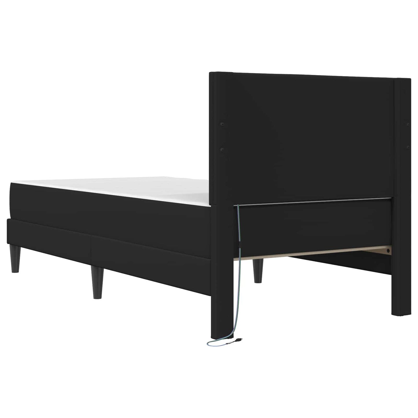 vidaXL Σκελετός Κρεβατιού με κεφαλάρι Μαύρο 100 x 200 cm Τεχνητό Δέρμα