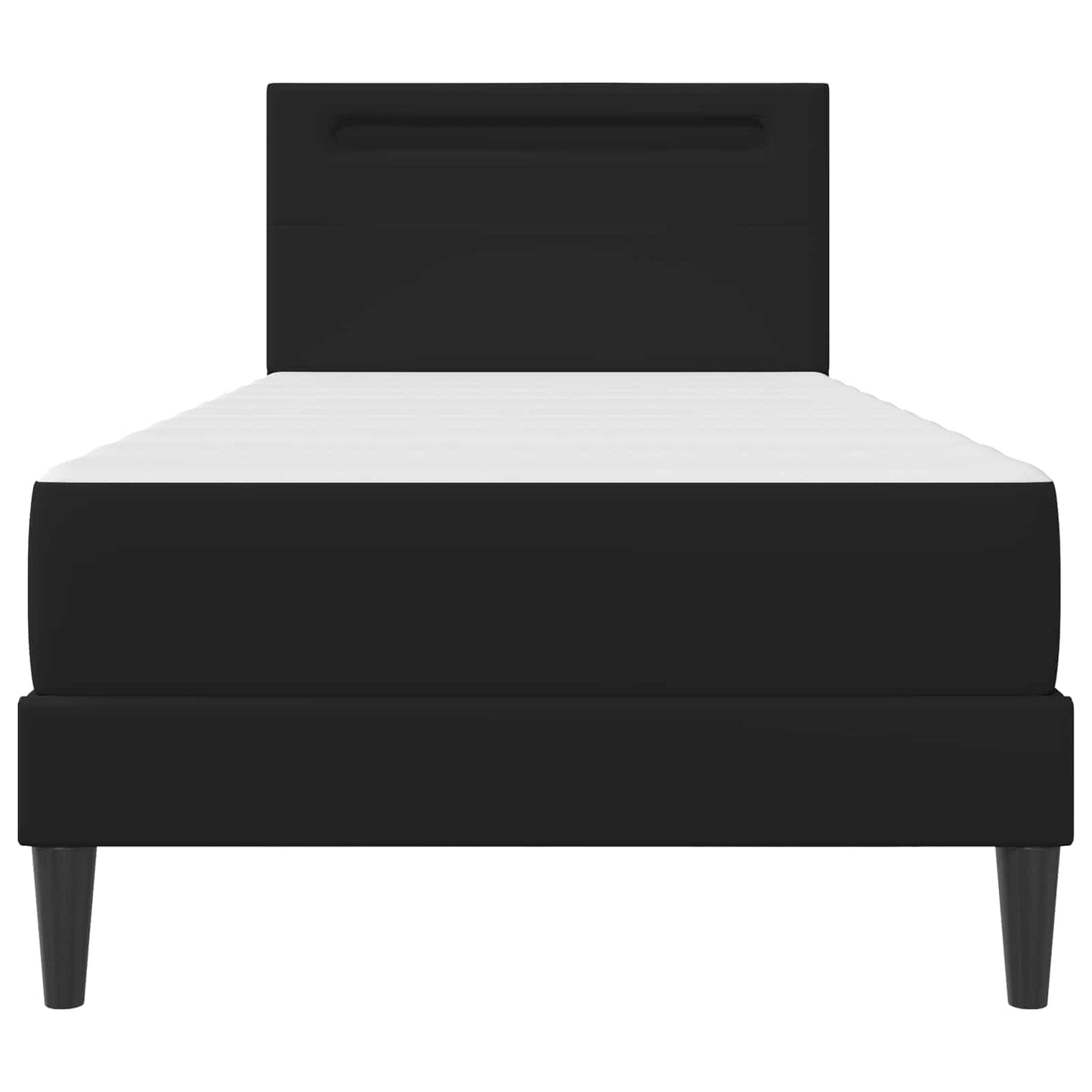 vidaXL Σκελετός Κρεβατιού με κεφαλάρι Μαύρο 100 x 200 cm Τεχνητό Δέρμα