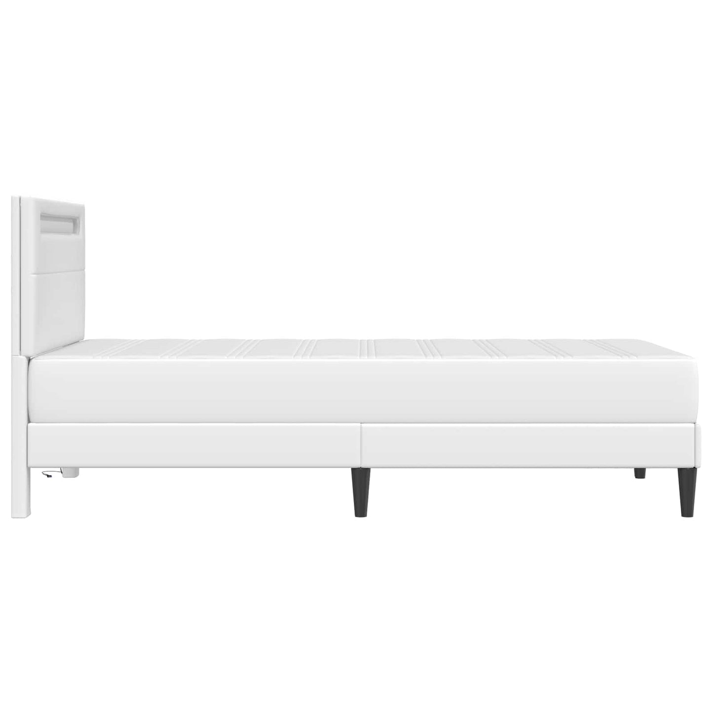 vidaXL Σκελετός Κρεβατιού με κεφαλάρι Λευκό 100 x 200 cm Τεχνητό Δέρμα