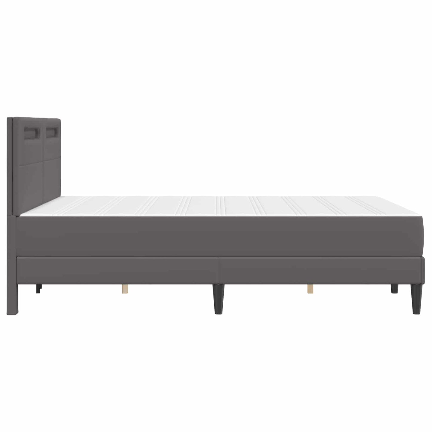 vidaXL Σκελετός Κρεβατιού με κεφαλάρι Γκρι 120 x 190 cm Τεχνητό Δέρμα