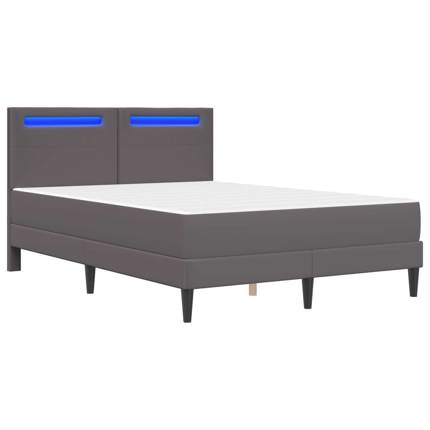 vidaXL Σκελετός Κρεβατιού με κεφαλάρι Γκρι 140 x 200 cm Τεχνητό Δέρμα