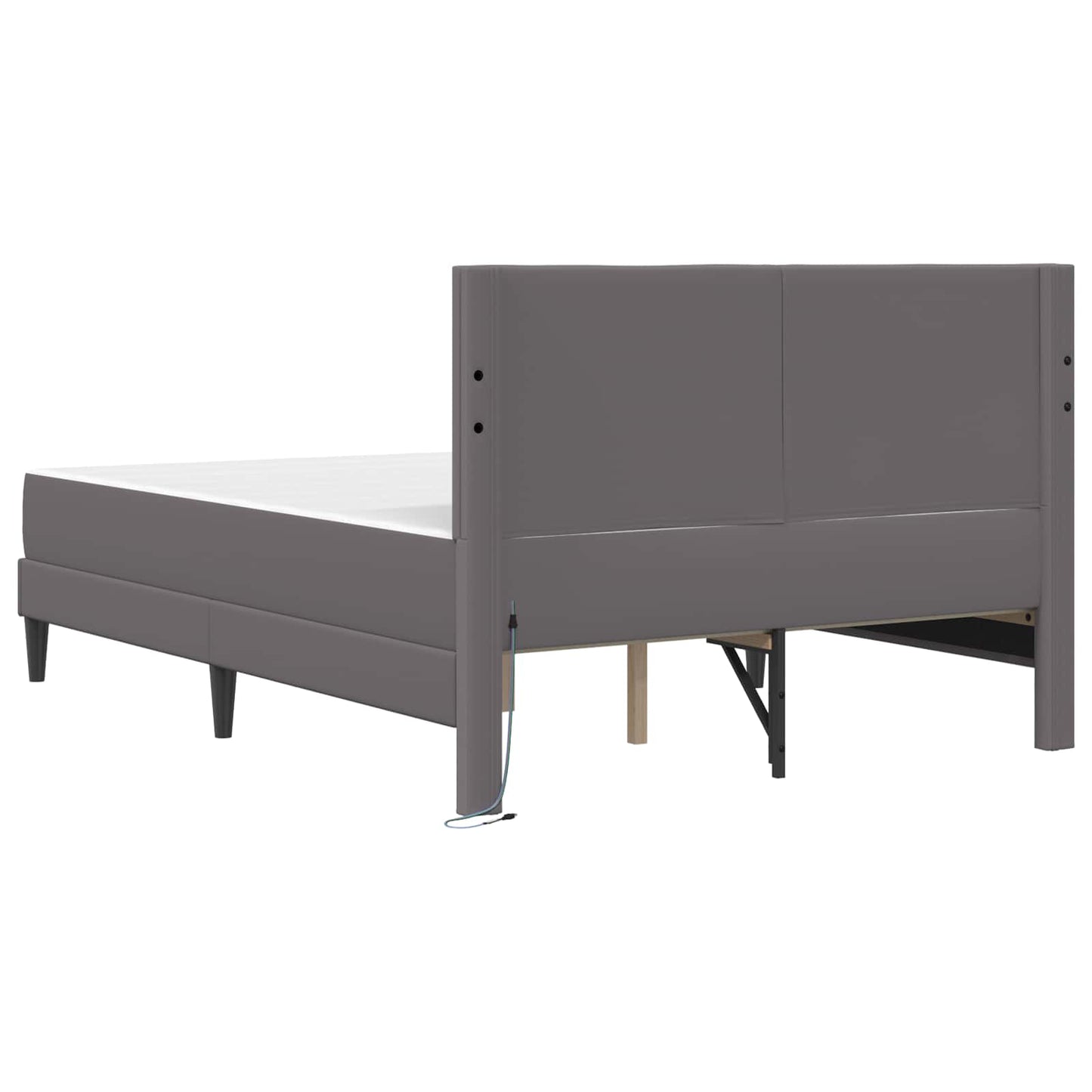 vidaXL Σκελετός Κρεβατιού με κεφαλάρι Γκρι 160 x 200 cm Τεχνητό Δέρμα