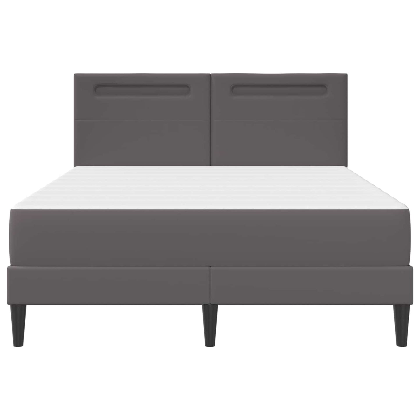 vidaXL Σκελετός Κρεβατιού με κεφαλάρι Γκρι 160 x 200 cm Τεχνητό Δέρμα