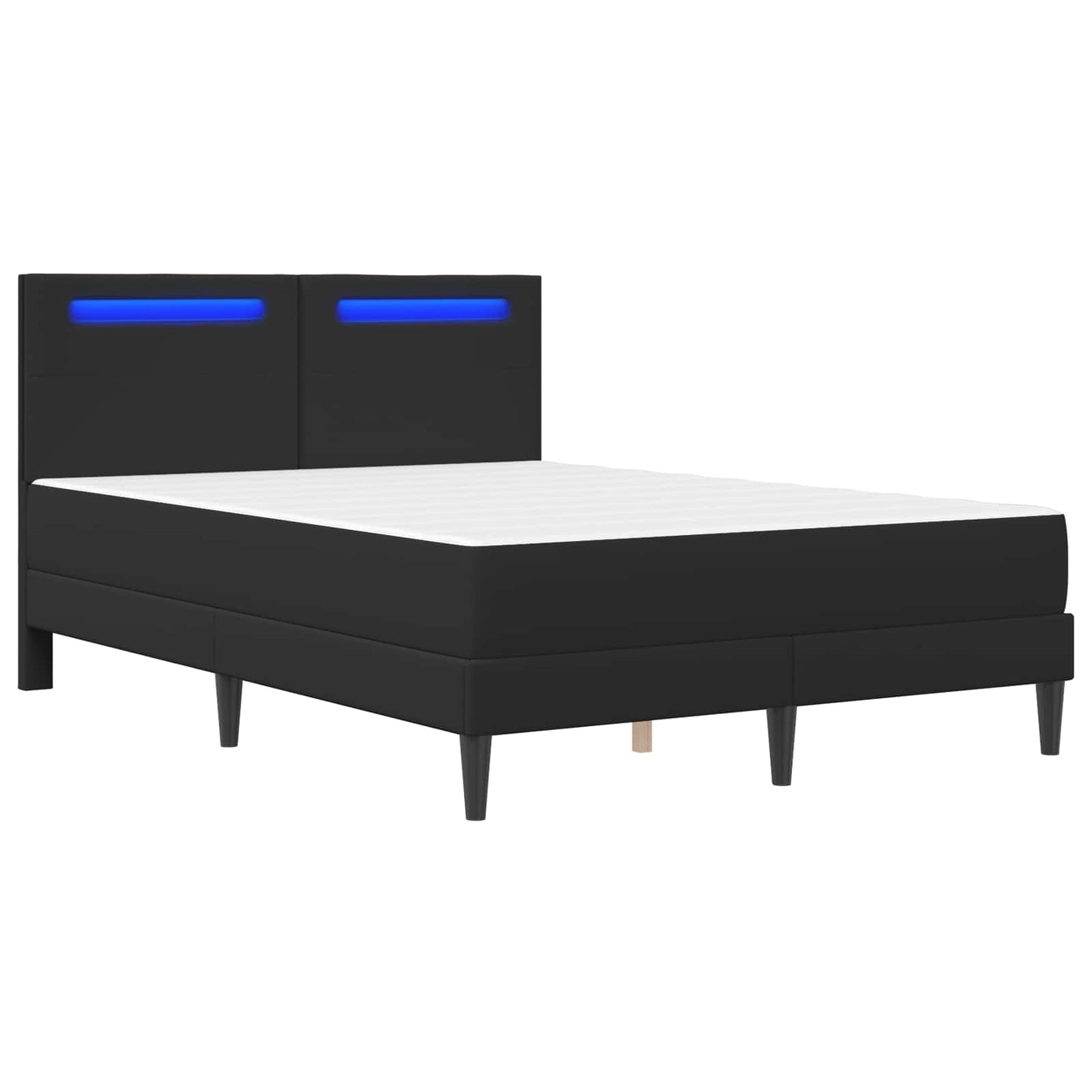vidaXL Σκελετός Κρεβατιού με κεφαλάρι Μαύρο 160 x 200 cm Τεχνητό Δέρμα