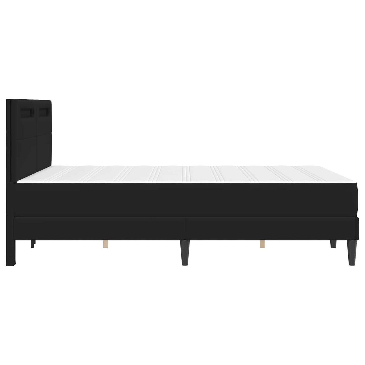 vidaXL Σκελετός Κρεβατιού με κεφαλάρι Μαύρο 160 x 200 cm Τεχνητό Δέρμα