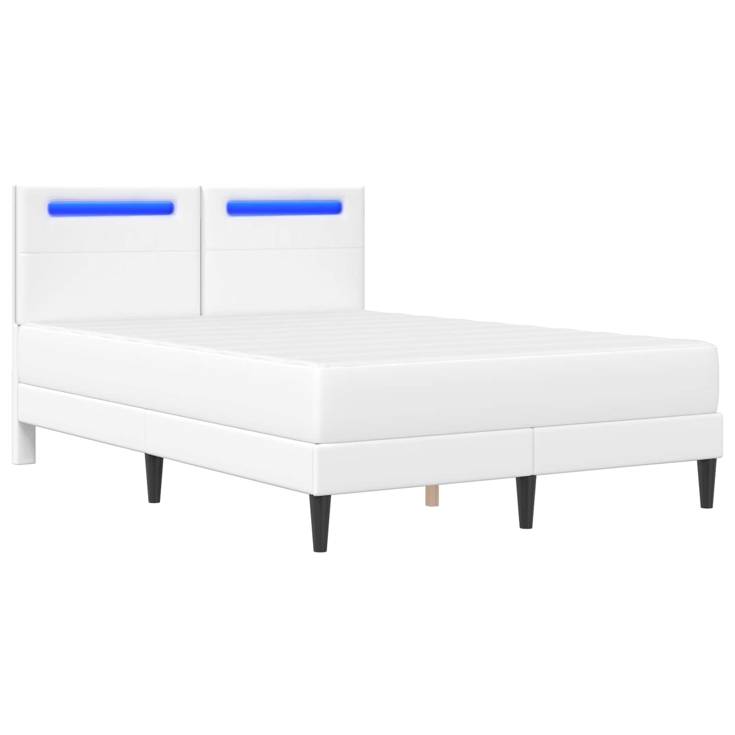 vidaXL Σκελετός Κρεβατιού με κεφαλάρι Λευκό 160 x 200 cm Τεχνητό Δέρμα
