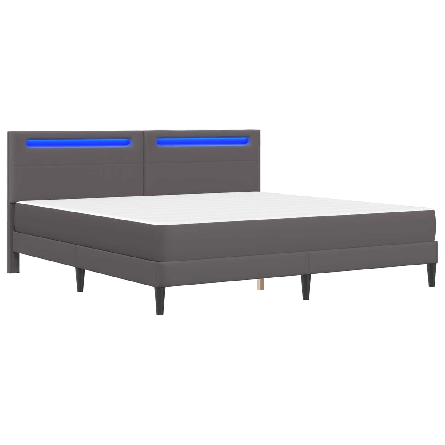 vidaXL Σκελετός Κρεβατιού με κεφαλάρι Γκρι 180 x 200 cm Τεχνητό Δέρμα